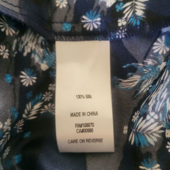 Zac Zac Posen Floral and Fish Print Silk Off The Shoulder Blouse Size 2 - Picture 6 of 6